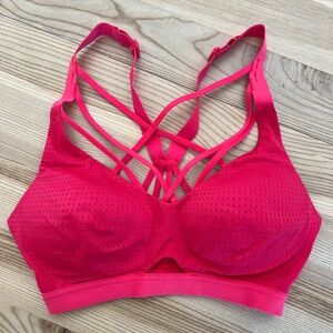 Victoria's Secret Hot Pink Strappy Perforated Sports Bra